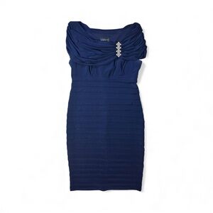 Scarlett Navy Mini Dress with Silver Accents